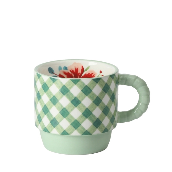🎄 New Pioneer and Merry Meadow Gingham 5-Piece 12.5 oz Stacking Mugs wit - Picture 5 of 13